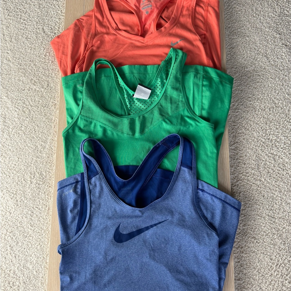 Nike Women's Tank Top Lot - Coral, Emerald, and Blue